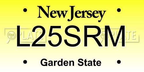L25SRM New Jersey License Plate