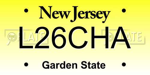 L26CHA New Jersey License Plate
