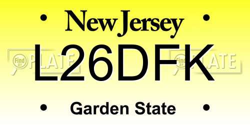 L26DFK New Jersey License Plate