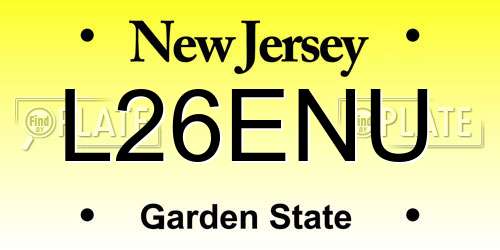 L26ENU New Jersey License Plate