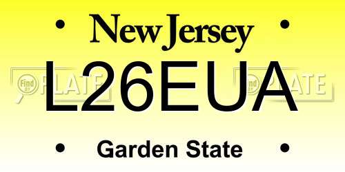 L26EUA New Jersey License Plate