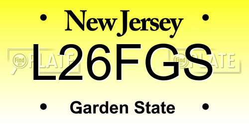 L26FGS New Jersey License Plate
