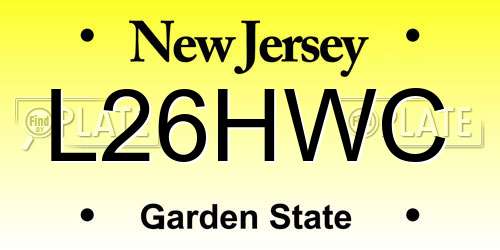 L26HWC New Jersey License Plate