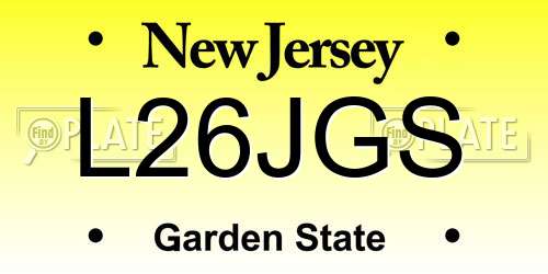 L26JGS New Jersey License Plate