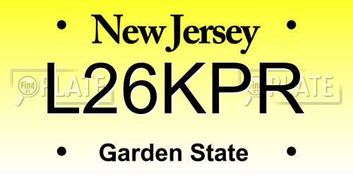 L26KPR New Jersey License Plate