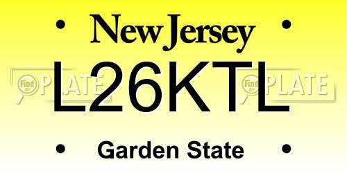 L26KTL New Jersey License Plate