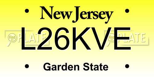 L26KVE New Jersey License Plate