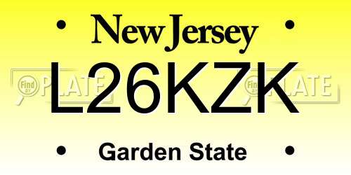 L26KZK New Jersey License Plate