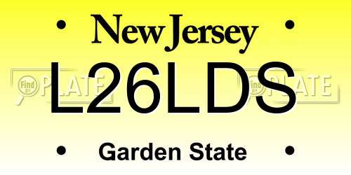 L26LDS New Jersey License Plate
