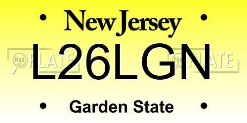 L26LGN New Jersey License Plate