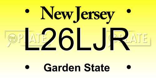 L26LJR New Jersey License Plate