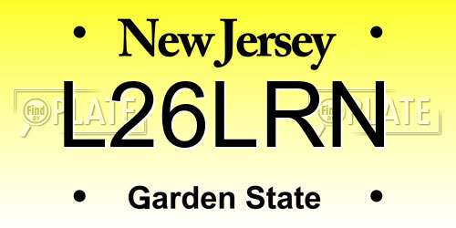 L26LRN New Jersey License Plate
