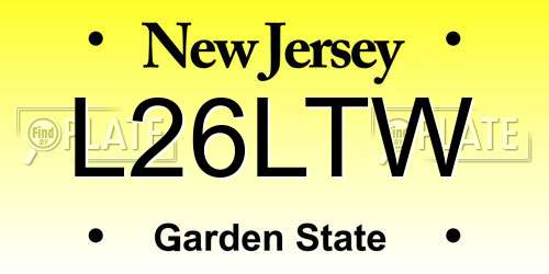 L26LTW New Jersey License Plate