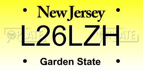 L26LZH New Jersey License Plate