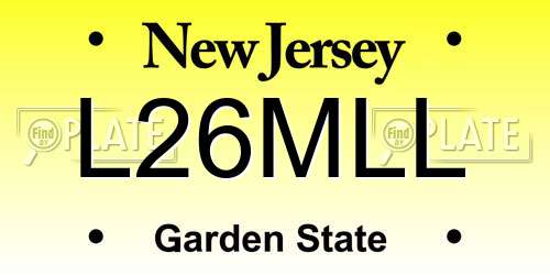 L26MLL New Jersey License Plate