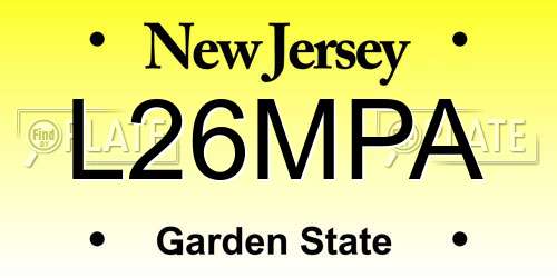 L26MPA New Jersey License Plate