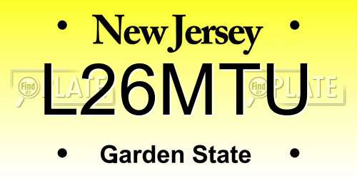 L26MTU New Jersey License Plate