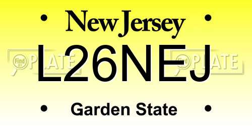 L26NEJ New Jersey License Plate