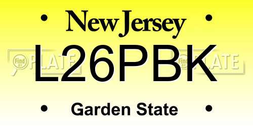 L26PBK New Jersey License Plate