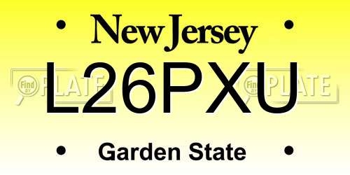 L26PXU New Jersey License Plate