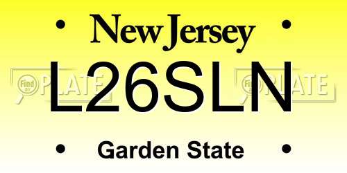 L26SLN New Jersey License Plate
