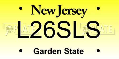L26SLS New Jersey License Plate