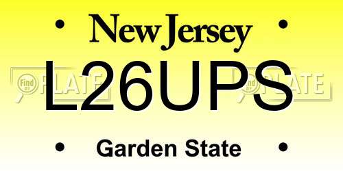 L26UPS New Jersey License Plate