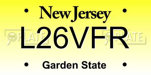 L26VFR New Jersey License Plate