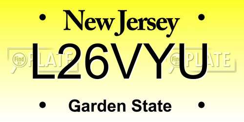 L26VYU New Jersey License Plate