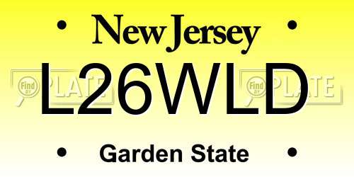 L26WLD New Jersey License Plate