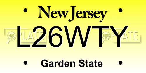 L26WTY New Jersey License Plate