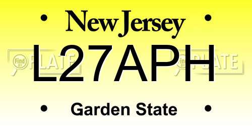 L27APH New Jersey License Plate