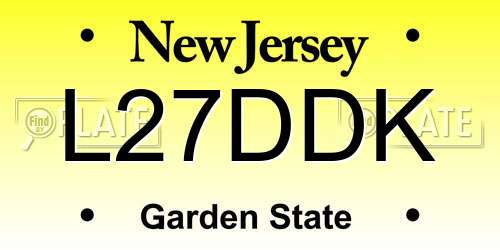 L27DDK New Jersey License Plate