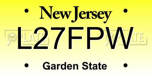 L27FPW New Jersey License Plate