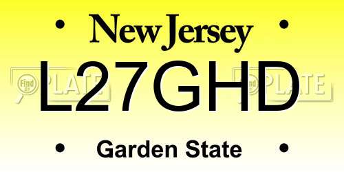 L27GHD New Jersey License Plate