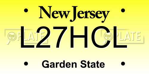L27HCL New Jersey License Plate