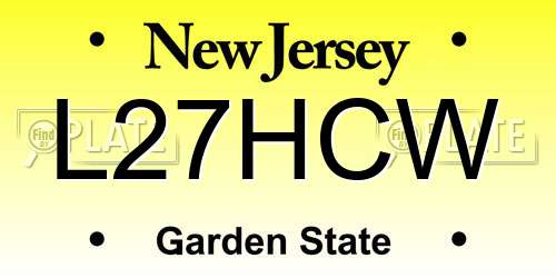 L27HCW New Jersey License Plate