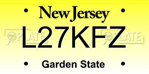 L27KFZ New Jersey License Plate