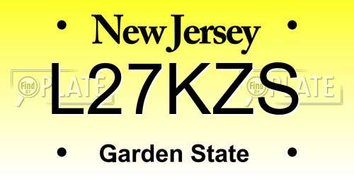 L27KZS New Jersey License Plate