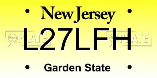 L27LFH New Jersey License Plate