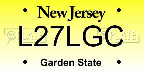 L27LGC New Jersey License Plate