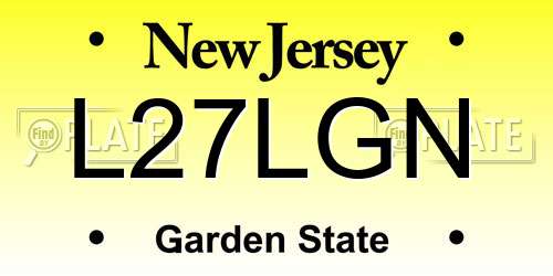 L27LGN New Jersey License Plate