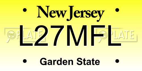 L27MFL New Jersey License Plate