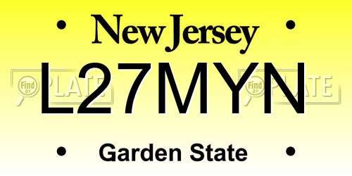 L27MYN New Jersey License Plate