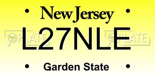 L27NLE New Jersey License Plate