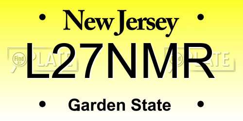 L27NMR New Jersey License Plate