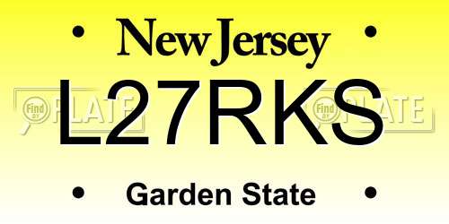 L27RKS New Jersey License Plate