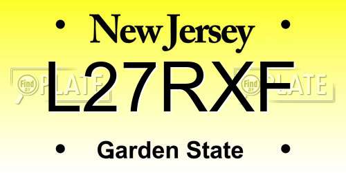 L27RXF New Jersey License Plate