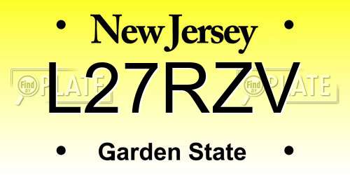 L27RZV New Jersey License Plate