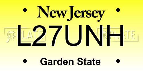 L27UNH New Jersey License Plate